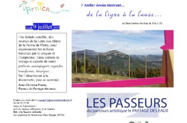 Jeudi 9 juillet // Atelier dessin itinérant… de la ligne à la lauze… au Mont Gerbier-de-Jonc de 15h à 17h